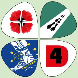 Klaver 4 -logo - Klaver 4, dat is een verzameling van vier straffe wandeluitdagingen in West-Vlaanderen. De Poppieswalk, de Tweedaagse Voettocht Blankenberge, de Nacht van Vlaanderen en de Vierdaagse van de IJzer zijn stuk voor stuk prachtige wandelorganisaties die je het mooiste van de regio laten zien. Neem deel aan de vier tochten, verzamel klaverstempels op je gratis spaarkaart en ruil ze in voor leuke beloningen!